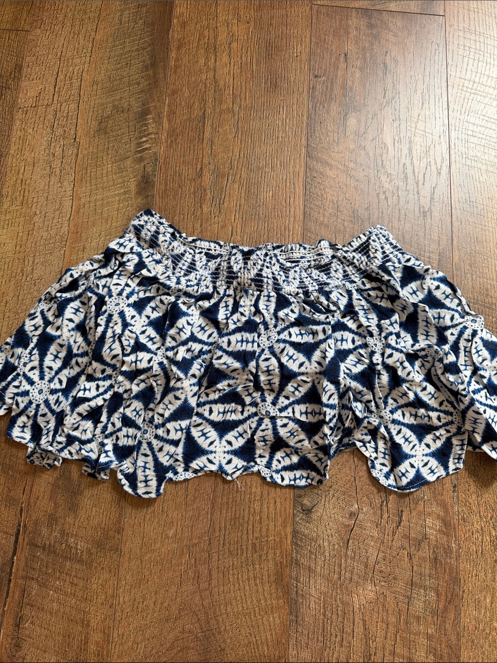 Show Me Your Mumu Blue and White Smocked Crop Top